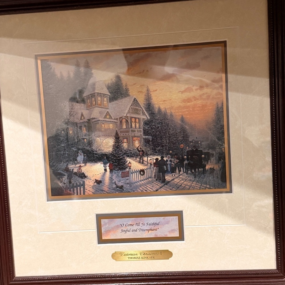 🔥Thomas Kinkade Victorian Christmas I Print Rare & Limited Library Edition.